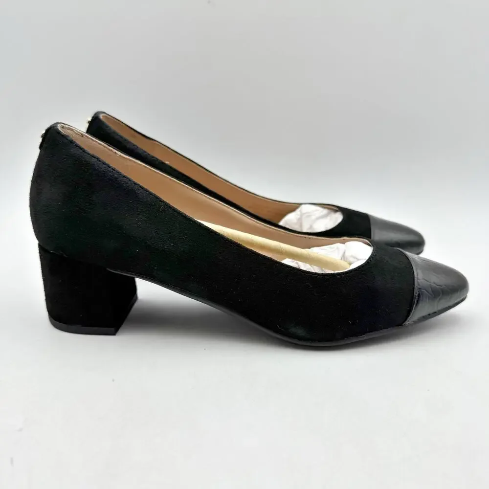 Cole Haan Womens The Go-To Pumps Size 5.5 EU 35.5 Black Suede 45 mm NIB